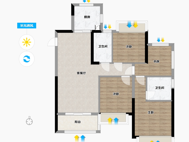 广西壮族自治区-柳州市-联发-90.00-户型库-采光通风