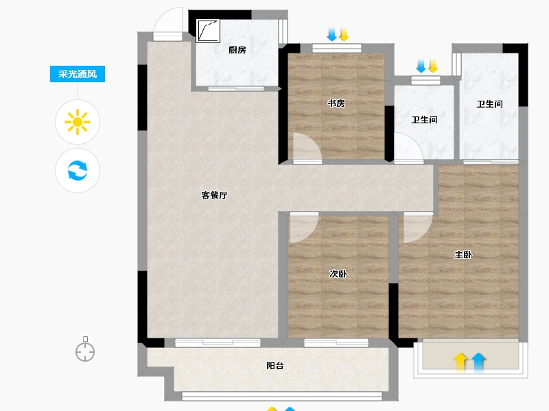 安徽省-马鞍山市-东御-89.00-户型库-采光通风