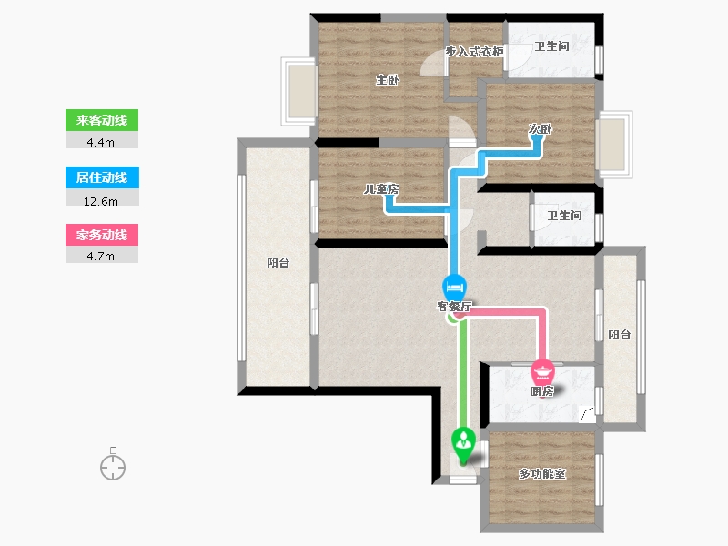 湖南省-常德市-国宾府-135.00-户型库-动静线