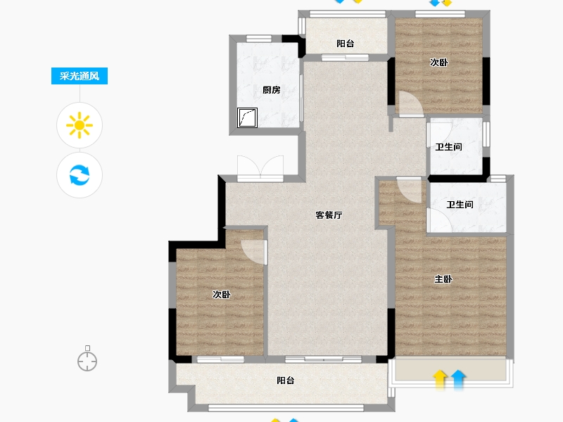 河南省-南阳市-中奥邓州府-110.00-户型库-采光通风