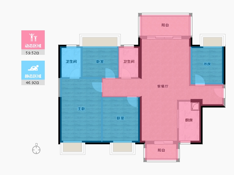 广西壮族自治区-南宁市-洋浦星-100.00-户型库-动静分区