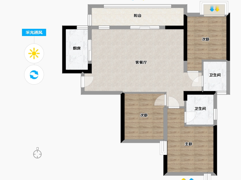 贵州省-遵义市-保利未来城市-115.00-户型库-采光通风