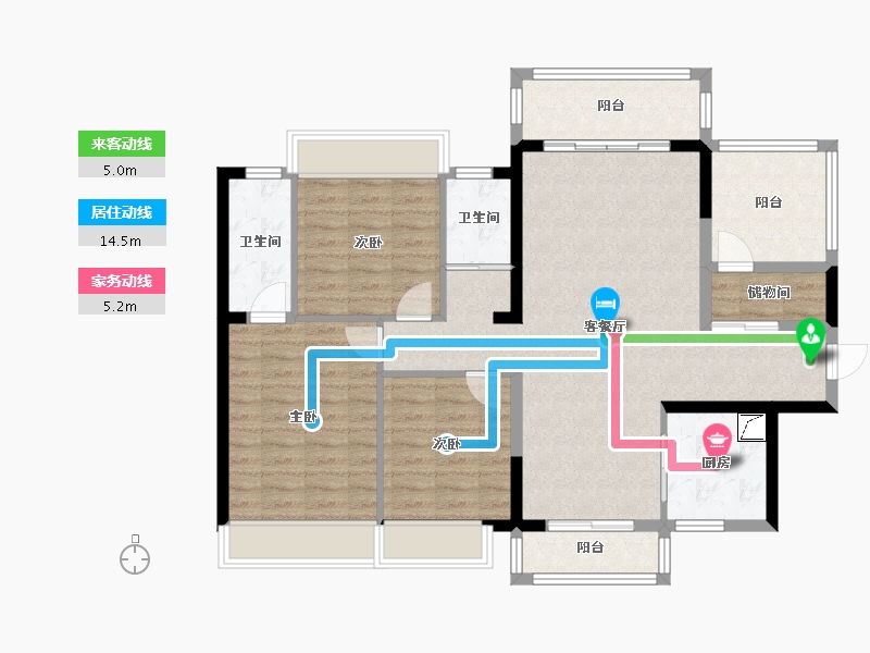 广西壮族自治区-南宁市-公园上城-127.00-户型库-动静线