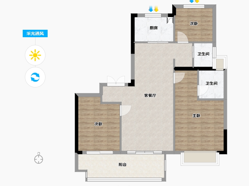 福建省-南平市-海翼文璟院-89.00-户型库-采光通风