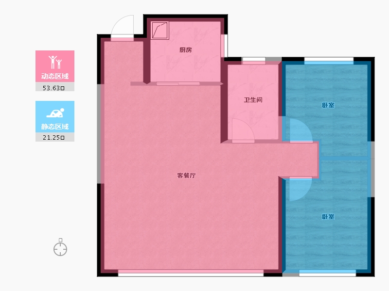 辽宁省-沈阳市-汇置尚岛-66.20-户型库-动静分区