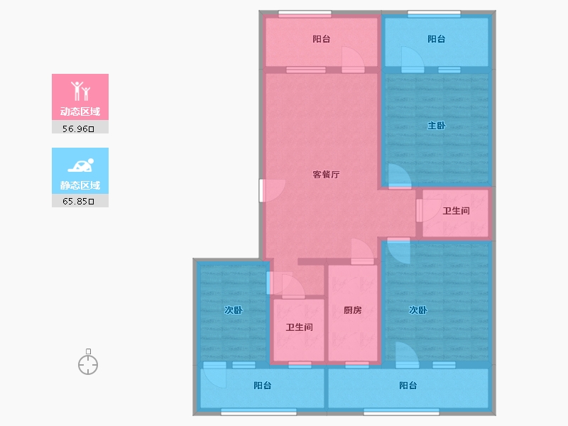 新疆维吾尔自治区-伊犁哈萨克自治州-悦江南-108.00-户型库-动静分区