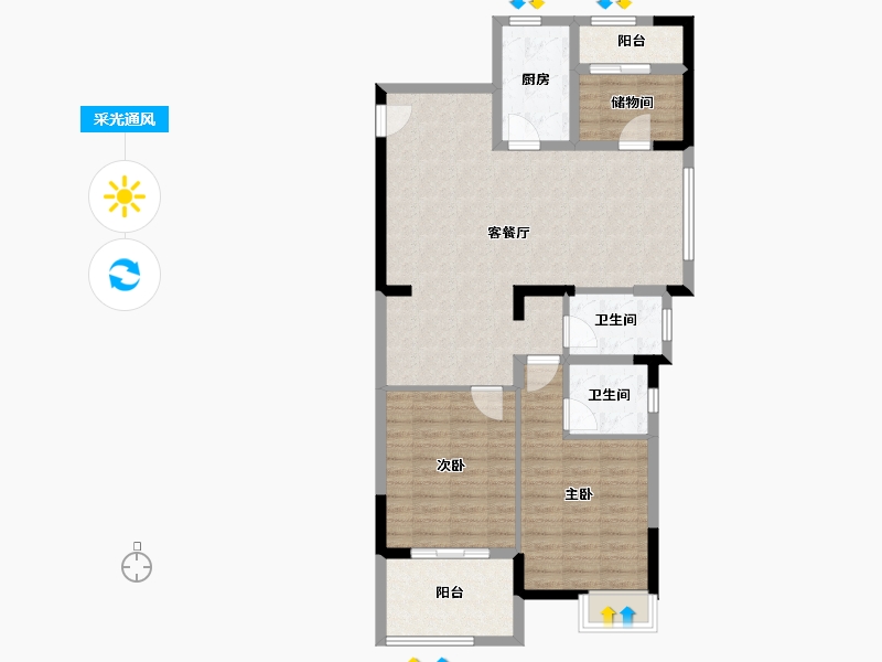 安徽省-黄山市-惠仁诚苑-98.00-户型库-采光通风