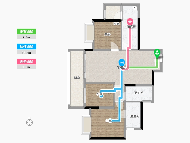 重庆-重庆市-中建悦和城-90.00-户型库-动静线