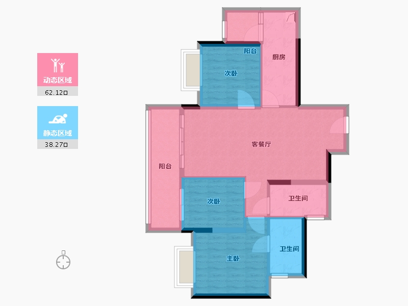 重庆-重庆市-中建悦和城-90.00-户型库-动静分区