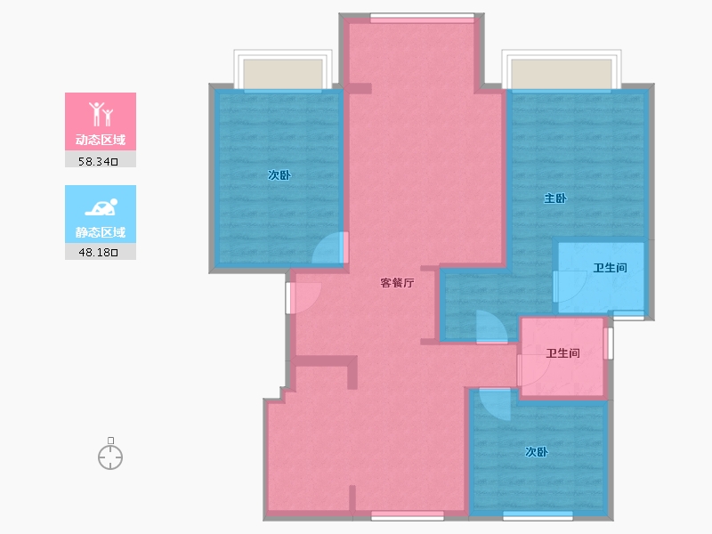 河北省-邯郸市-幸福时光-110.00-户型库-动静分区