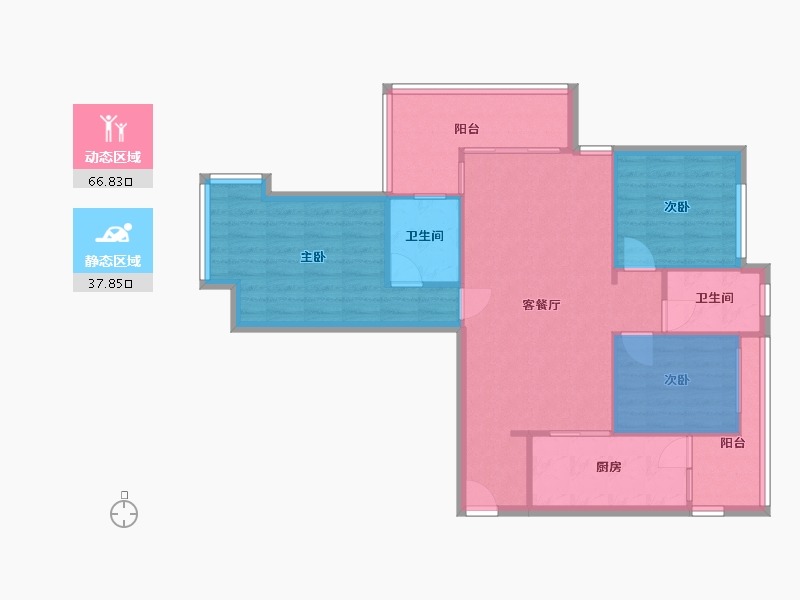 广东省-珠海市-钰海上峰-71.97-户型库-动静分区