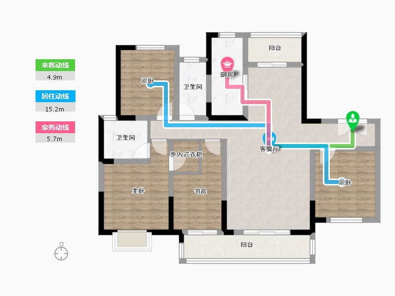 陕西省-西安市-御锦城-86.00-户型库-动静线