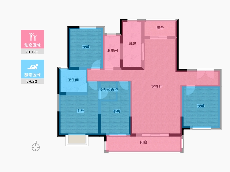 陕西省-西安市-御锦城-86.00-户型库-动静分区