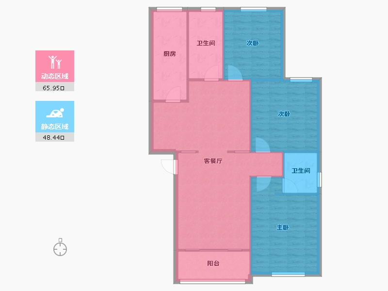 江苏省-南京市-康盛花园-99.00-户型库-动静分区