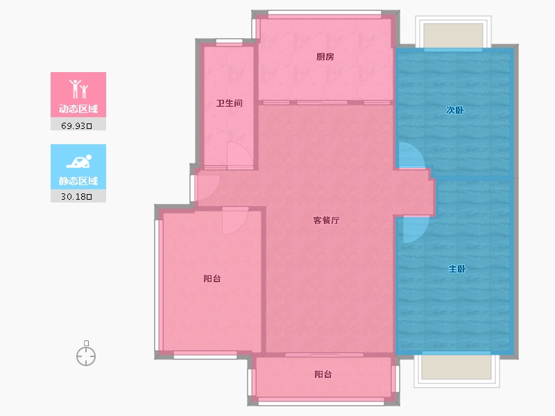 安徽省-芜湖市-香榭大院-76.00-户型库-动静分区