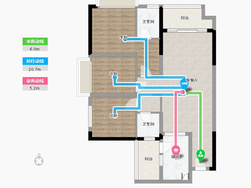 重庆-重庆市-重庆融创文旅城-89.30-户型库-动静线