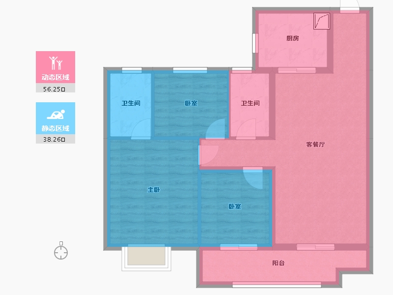 河北省-邯郸市-东麟府-95.00-户型库-动静分区