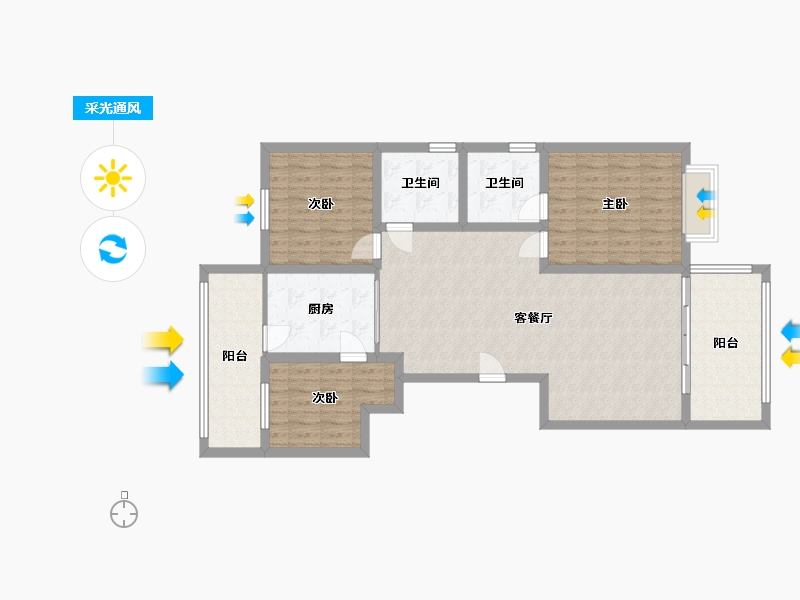 云南省-玉溪市-南祥小区-111.00-户型库-采光通风