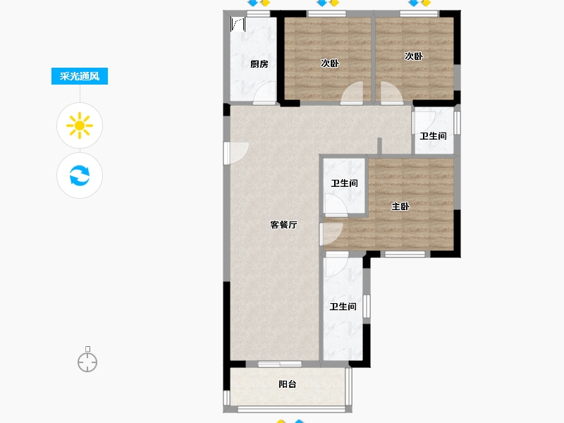 福建省-福州市-融侨则徐道壹号-90.00-户型库-采光通风