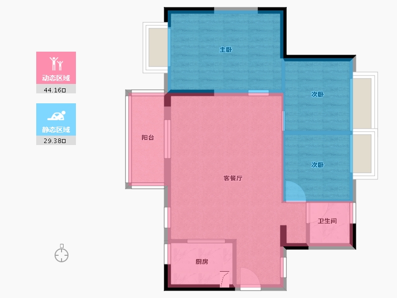 广东省-东莞市-虎门龙光玖龙玺-86.00-户型库-动静分区