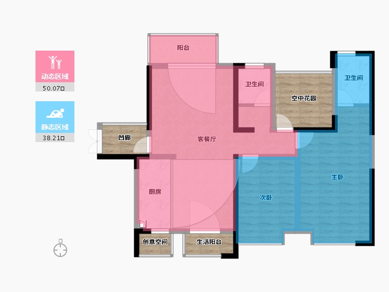 湖南省-长沙市-润和又一城-94.14-户型库-动静分区