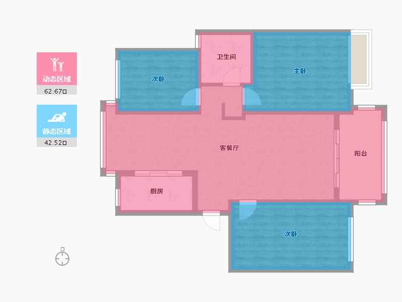 浙江省-嘉兴市-星星港湾花园金沙苑-98.00-户型库-动静分区