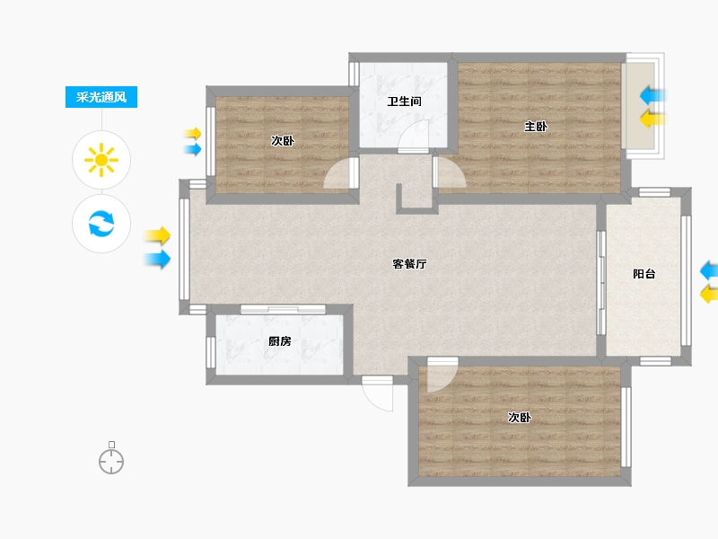 浙江省-嘉兴市-星星港湾花园金沙苑-98.00-户型库-采光通风