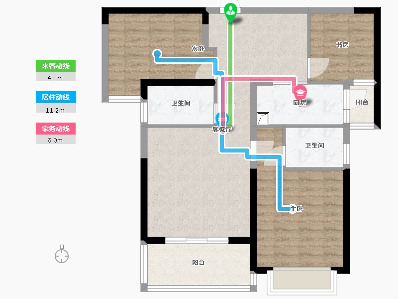 云南省-昆明市-筑友・双河湾-95.00-户型库-动静线