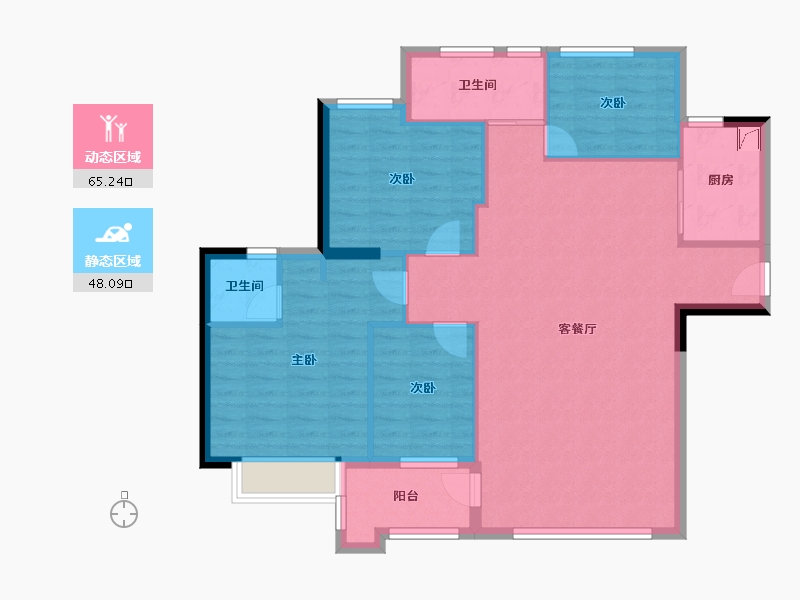 福建省-漳州市-联华城市广场-140.00-户型库-动静分区