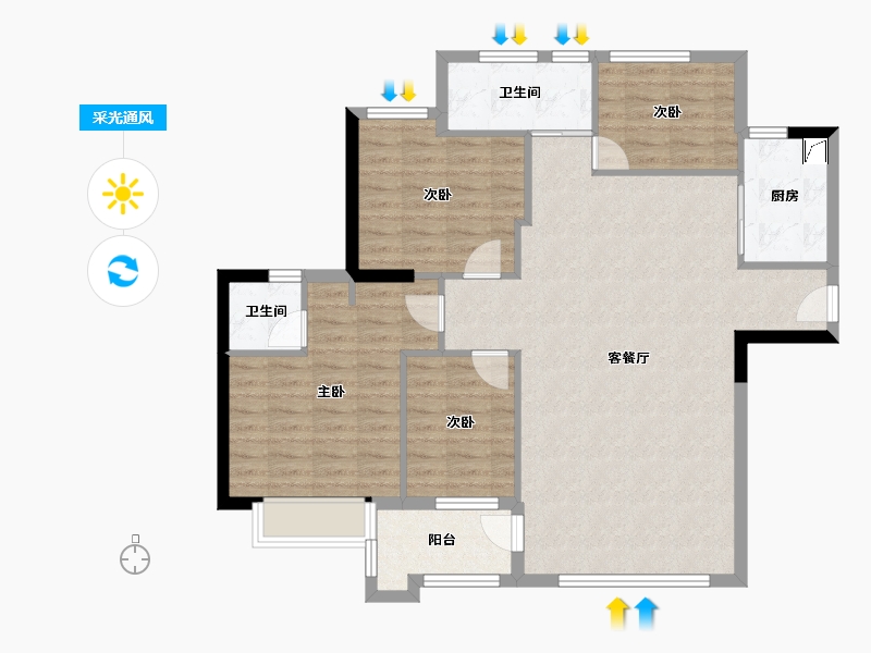 福建省-漳州市-联华城市广场-140.00-户型库-采光通风