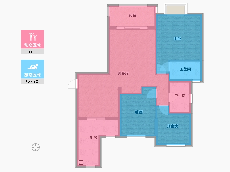 湖南省-长沙市-长沙恒大文化旅游城-110.00-户型库-动静分区