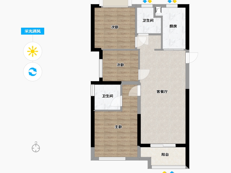 福建省-福州市-未来海-70.00-户型库-采光通风