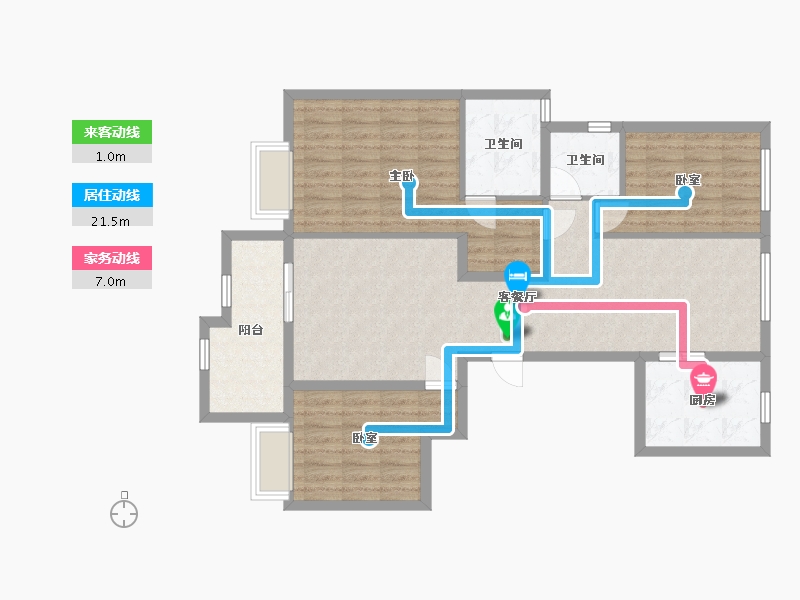 浙江省-绍兴市-雍锦王府-121.00-户型库-动静线