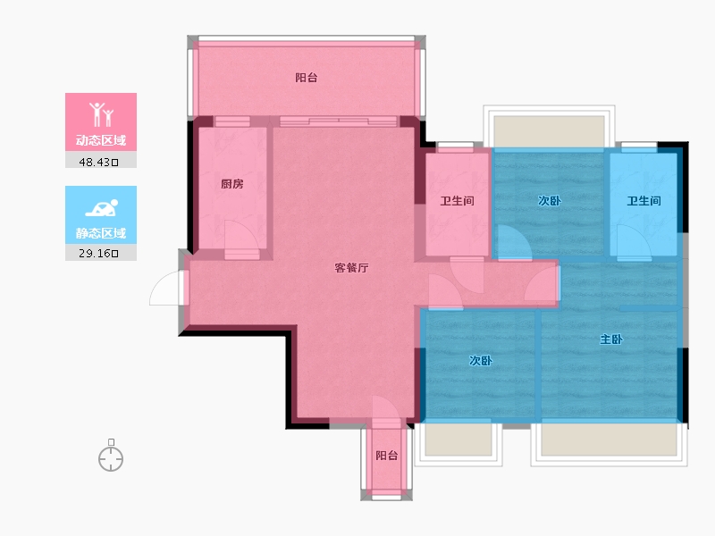 广西壮族自治区-南宁市-天健城-88.00-户型库-动静分区