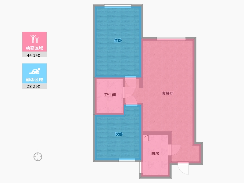 天津-天津市-夏岚苑-66.90-户型库-动静分区