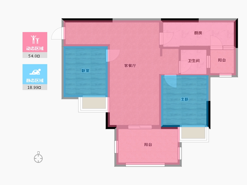 重庆-重庆市-融创文旅城御华-66.62-户型库-动静分区