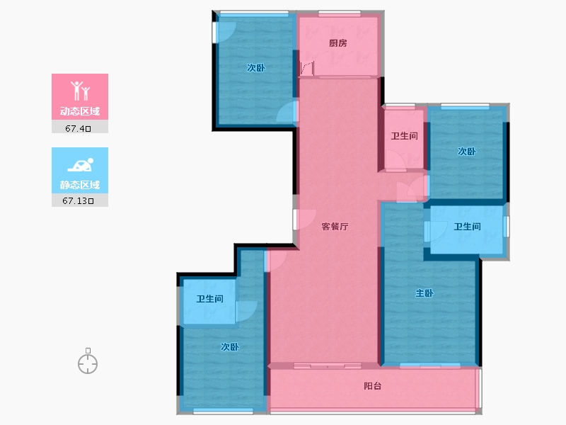 浙江省-杭州市-宋都江宸府-90.94-户型库-动静分区