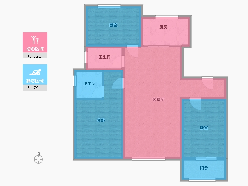 河北省-沧州市-学府壹号-89.60-户型库-动静分区