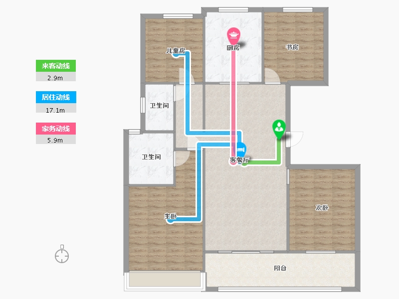 山东省-潍坊市-万特公馆-130.00-户型库-动静线