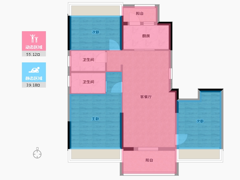 湖北省-黄石市-碧桂园新城之光130-115.00-户型库-动静分区