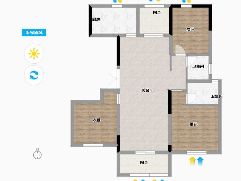 河南省-安阳市-王城相府-95.00-户型库-采光通风