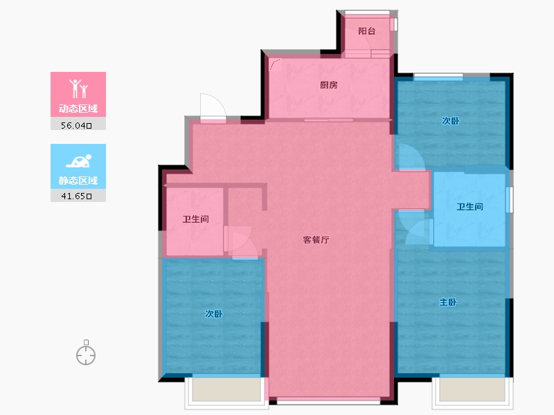 辽宁省-抚顺市-恒大养生谷-110.00-户型库-动静分区