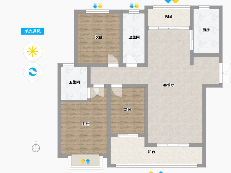 山西省-运城市-金海湾-120.08-户型库-采光通风