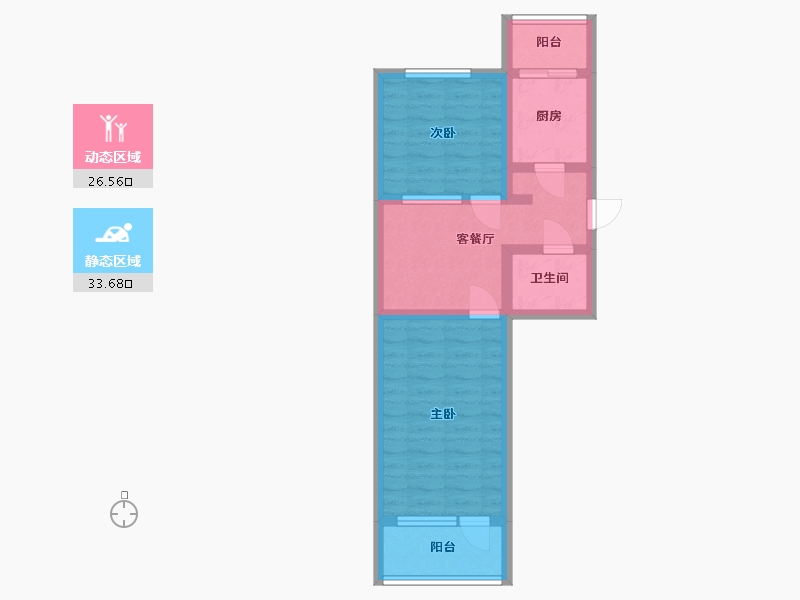 北京-北京市-慧忠里小区-47.00-户型库-动静分区