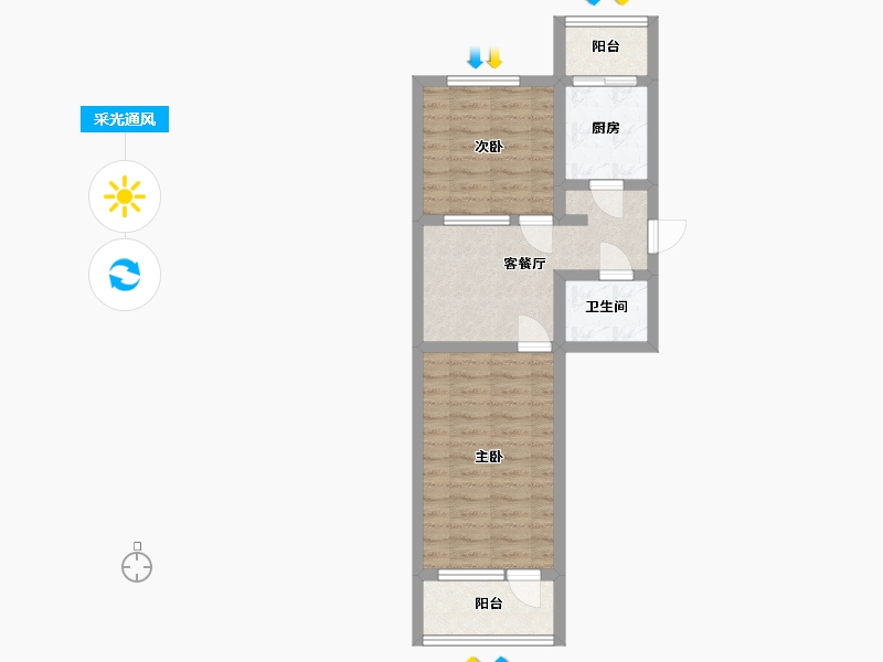 北京-北京市-慧忠里小区-47.00-户型库-采光通风