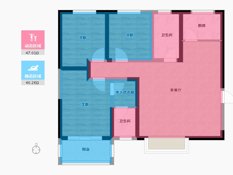 陕西省-西安市-华宇时间城-87.67-户型库-动静分区