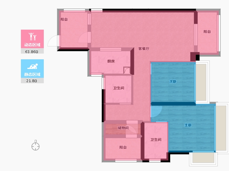 广东省-中山市-华发四季-79.00-户型库-动静分区