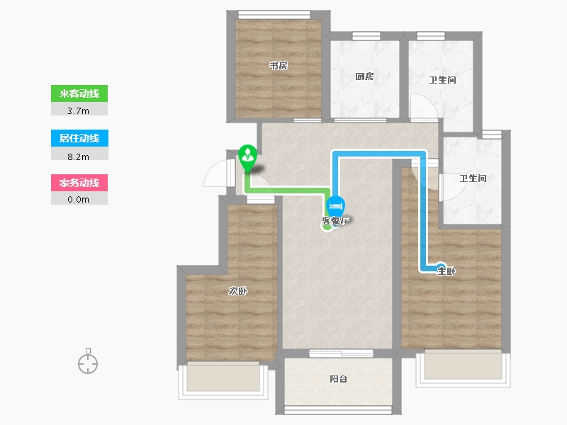 浙江省-嘉兴市-柳岸晓风苑-74.00-户型库-动静线