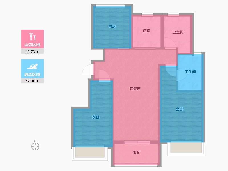 浙江省-嘉兴市-柳岸晓风苑-74.00-户型库-动静分区