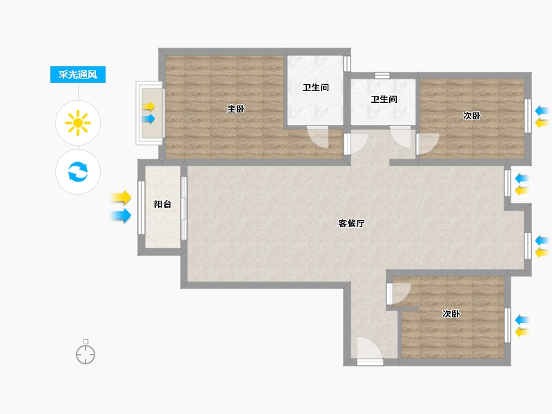 陕西省-西安市-浐灞半岛-112.00-户型库-采光通风